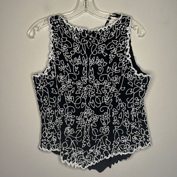 J KARA Beaded Top Womens Size Large All Over Beaded Dressy Fairy Formal Tank - Picture 10 of 12